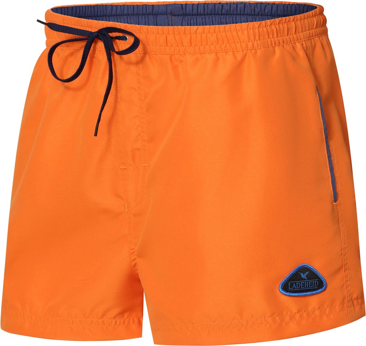 Ladeheid LA - ZA - SWS - 1001 Heren Zwembroek - Zwemshorts - met zijzakken en achterzak - sneldrogend - met binnenslip van mesh - Koordsluiting - Polyester - Oranje/Kobalt