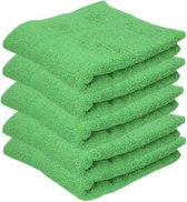5x Luxe handdoeken groen 50 x 90 cm 550 grams - Badkamer textiel badhanddoeken