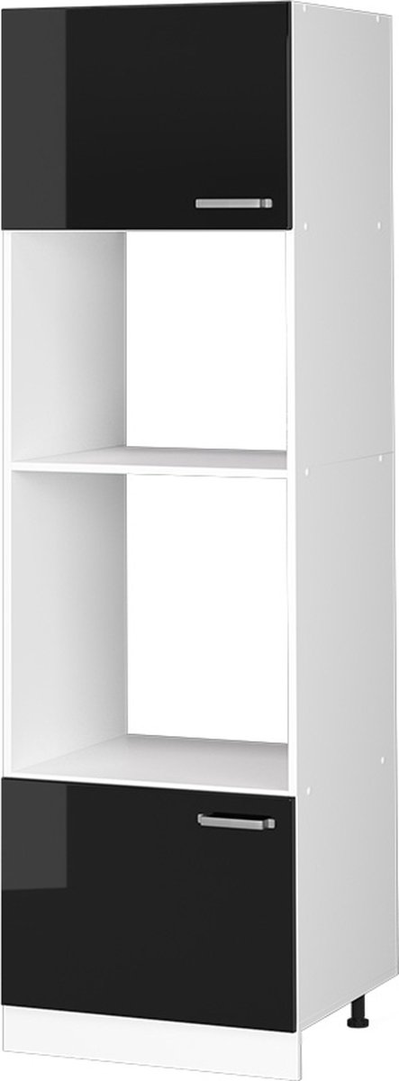 Vicco R-Line Universele voorraadkast – 60 cm met open vakken en deuren Zwart hoogglans