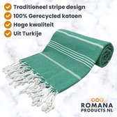 Serviette hammam | Bande | Vert | 100 x 180 cm | Plage | Sauna / Bien-être | Vacances | À la maison