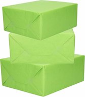 3x Rollen kraft inpakpapier groen 200 x 70 cm - cadeaupapier / kadopapier / boeken kaften