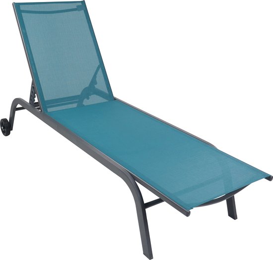 Outsunny Opvouwbare Houten Zonneligstoel met Zijtafel, Wielen, 4