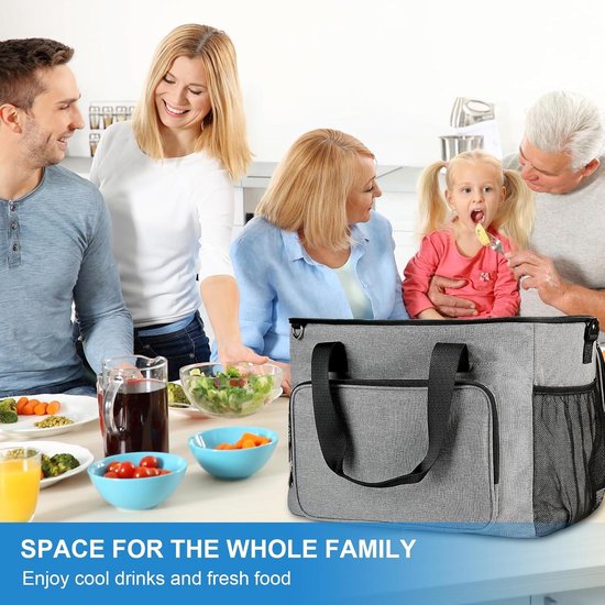 Obics Koeltas 30 Liter – Waterdicht PEVA, Geïsoleerd, Incl. Flessenopener & 4 Vakken, Opvouwbaar