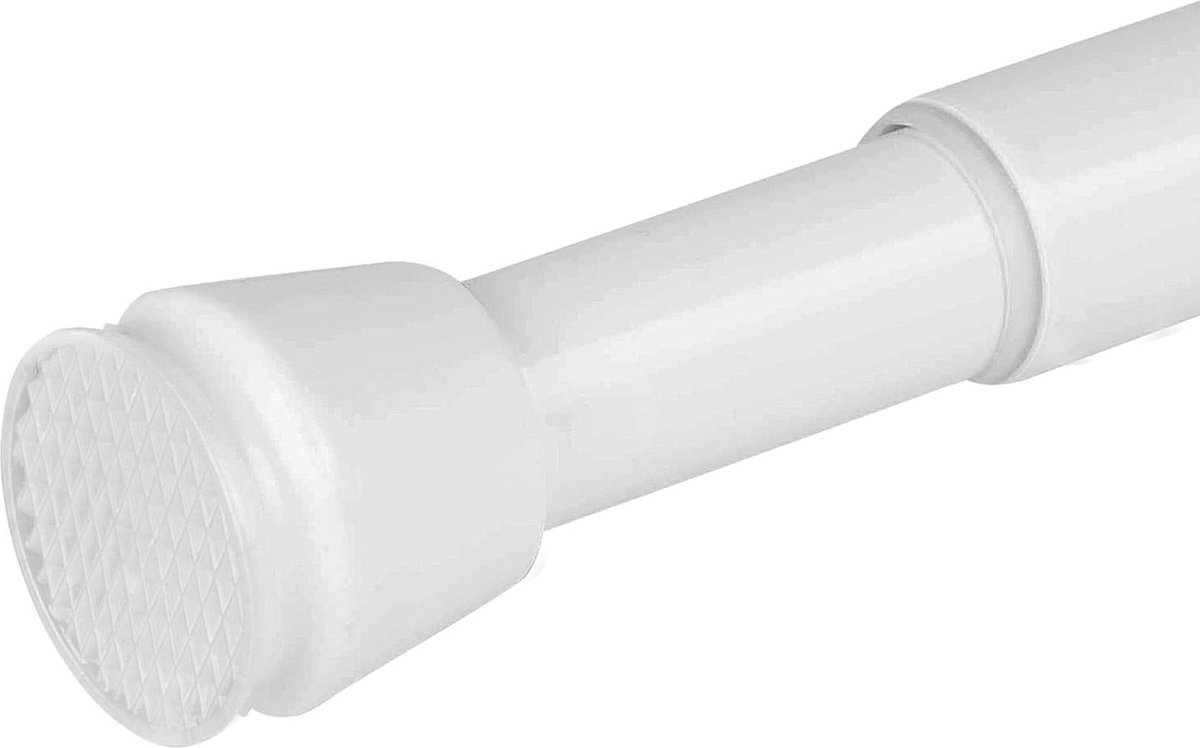Traploos uitschuifbare douchestang 140-260 cm voor douche badkamer - Antislip gordijnroede wit Neptun