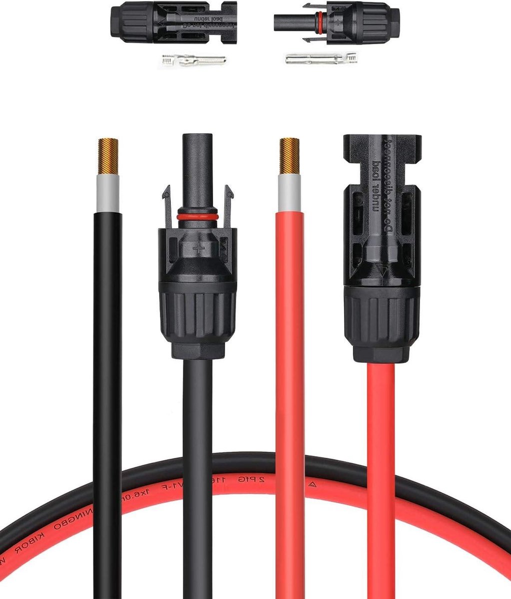 9 m 60 mm / 30 ft 10 AWG zonne-verlengkabels - zonnestekker vrouwelijk en mannelijk adapter