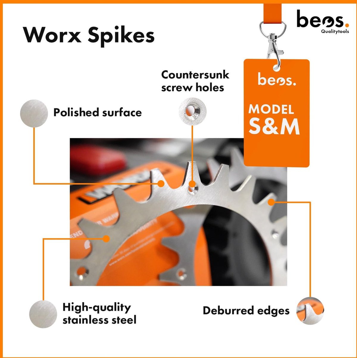 YWNYT 2 Stück Edelstahl Spikes für W o r x Landroid S/M Modelle, Spikes