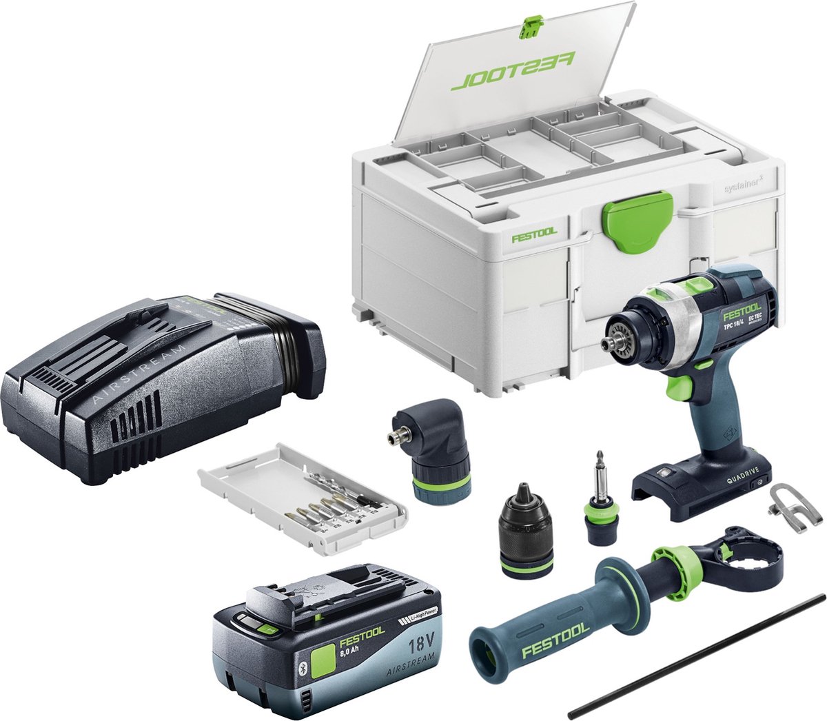 Festool TPC 18/4 Basic Set accu-slagboormachine 18 V 75 Nm borstelloos + 1x accu 8.0 Ah + snellader + systainer