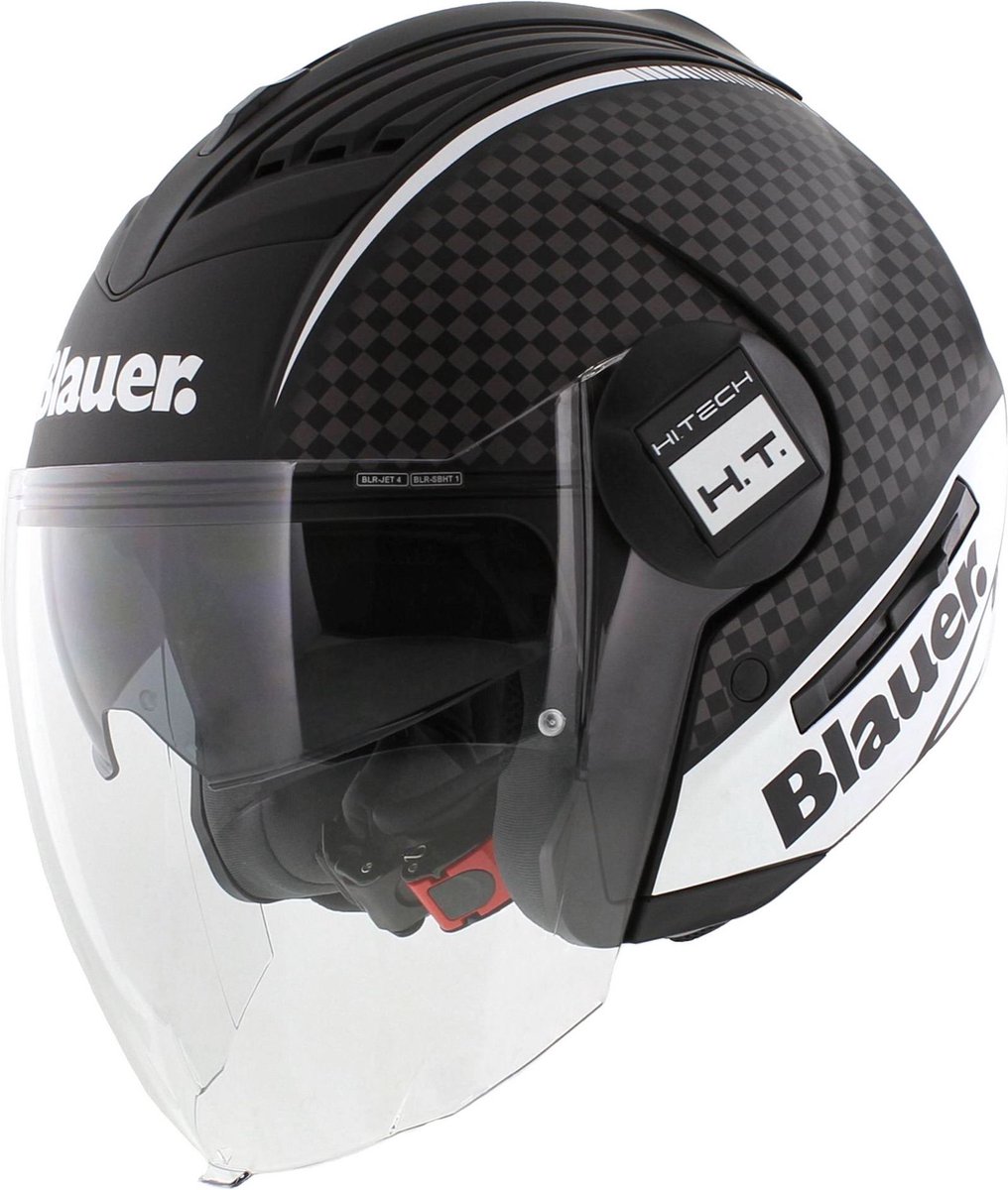 Blauer Real B jet helm mat zwart titanium wit XS - Motorhelm / Brommerhelm