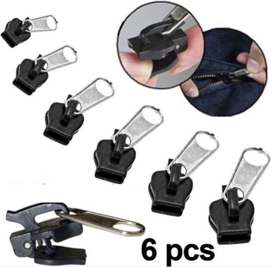 Go Go Gadget - Sluiting rits - Reparatie Set - Rits, 2x Klein, 2x Medium, 2x Groot - Makkelijk gebruik