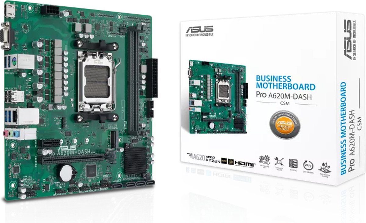 Asus Pro A620M-Dash-Csm Amd A620 Socket Am5 Micro Atx moederbord - afbeelding 2