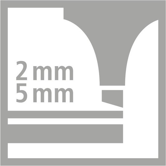 Symbool met twee beitelpunten: 2 mm en 5 mm.