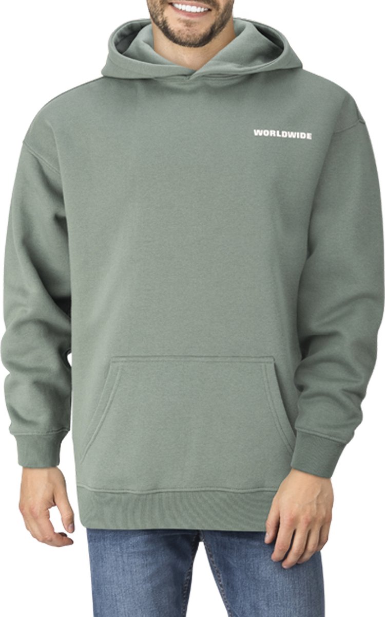 riverso Heren trui RIVDave bequem Groen M Volwassenen Streetware sweatshirt met kangoeroezak