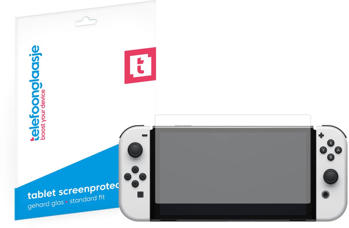 Telefoonglaasje Screenprotector Nintendo Switch OLED - Case Friendly - Gehard Glas Screenprotectors Geschikt voor Nintendo Switch OLED