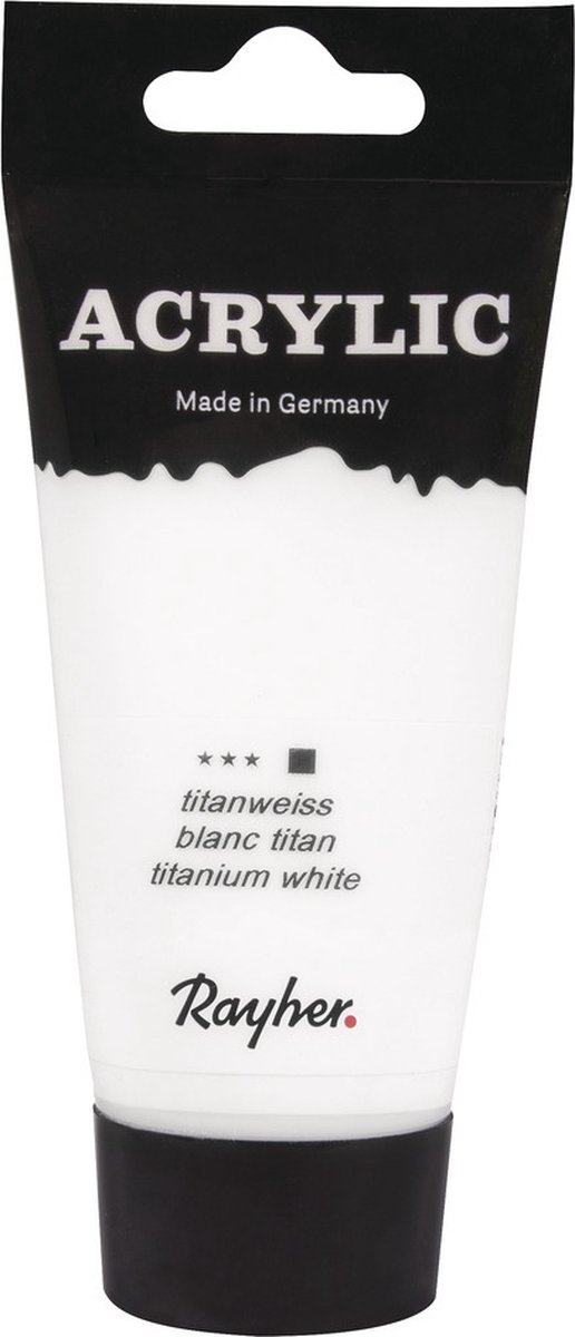 Rayher hobby Acrylverf op waterbasis - wit - 75 ml - Schilderen/knutselen - Voor kinderen en volwassenen