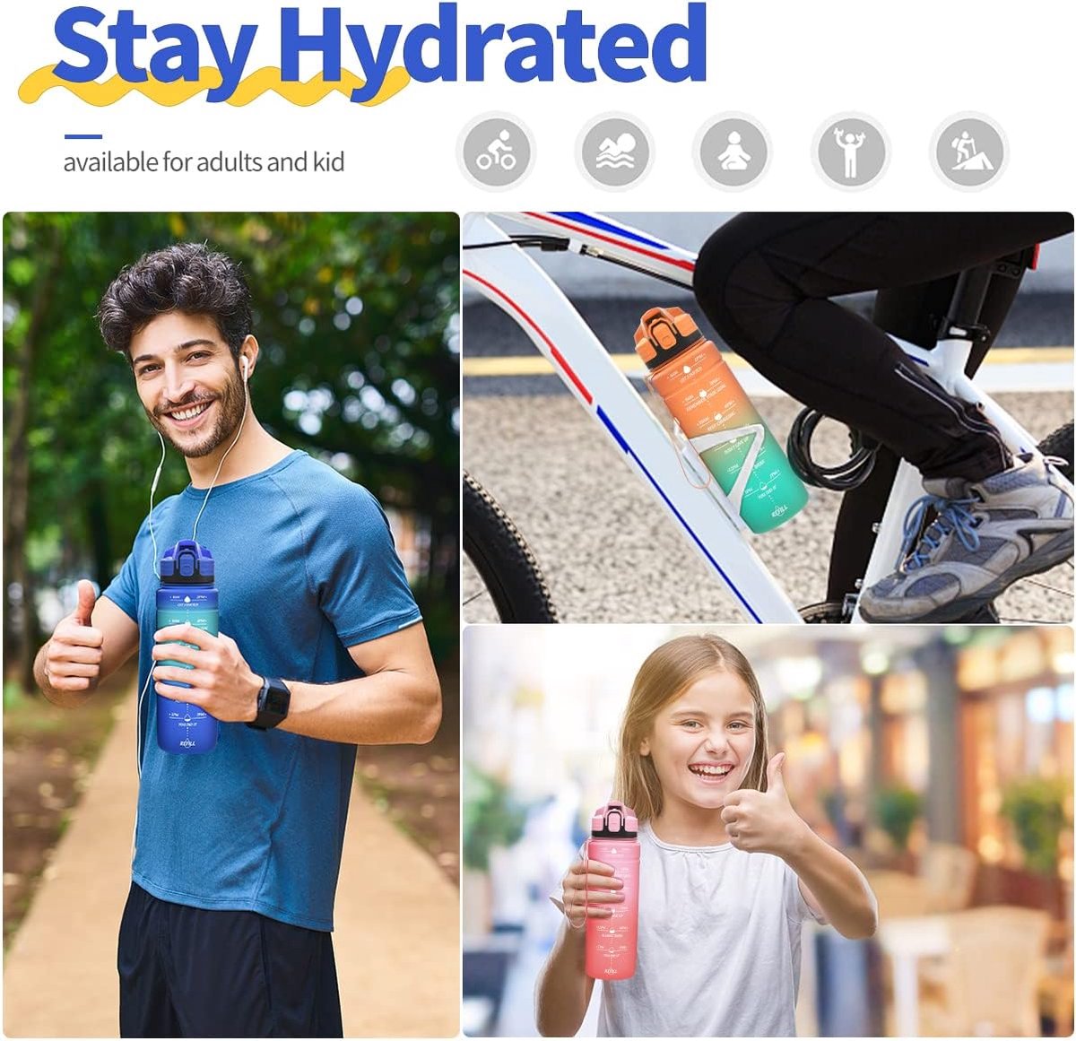 Fitness Waterfles voor regelmatig gebruik - Fietswaterfles, gymfles