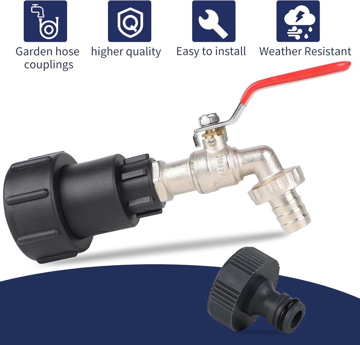 Robinet Cuve 1000L,Adaptateur De Réservoir Ibc Connecteur À Filetage 1