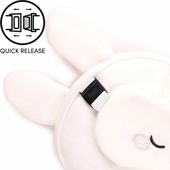 Relaxeazzz Frances le lapin peluche/oreiller de voyage/masque de sommeil - ensemble 2 en 1 - pour enfants - dans l'avion ou la voiture