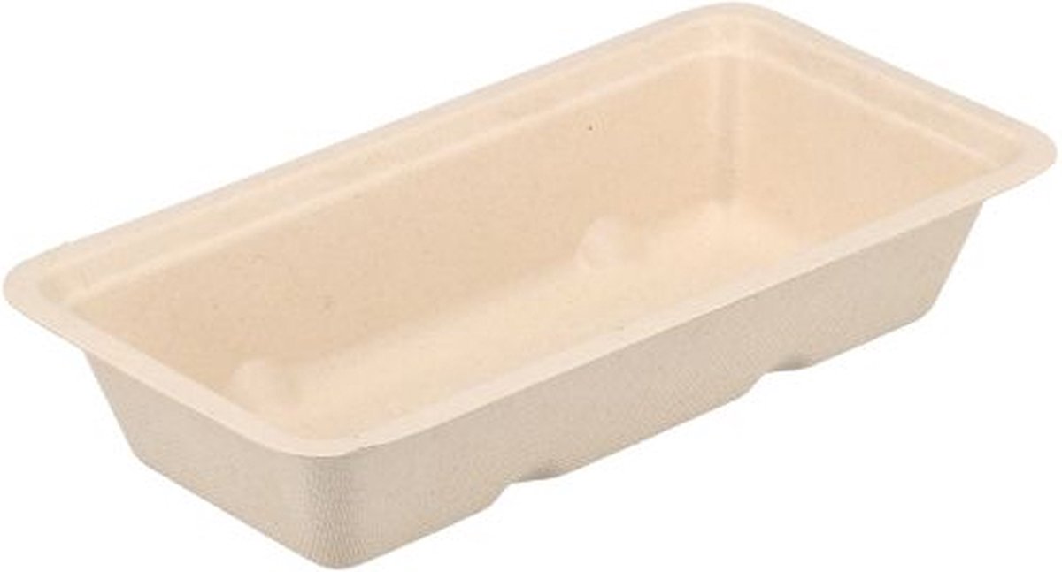Goedkoopste Suikerriet Kroketbakjes Bagasse A5 Bruin (50 stuks) kleinverpakking