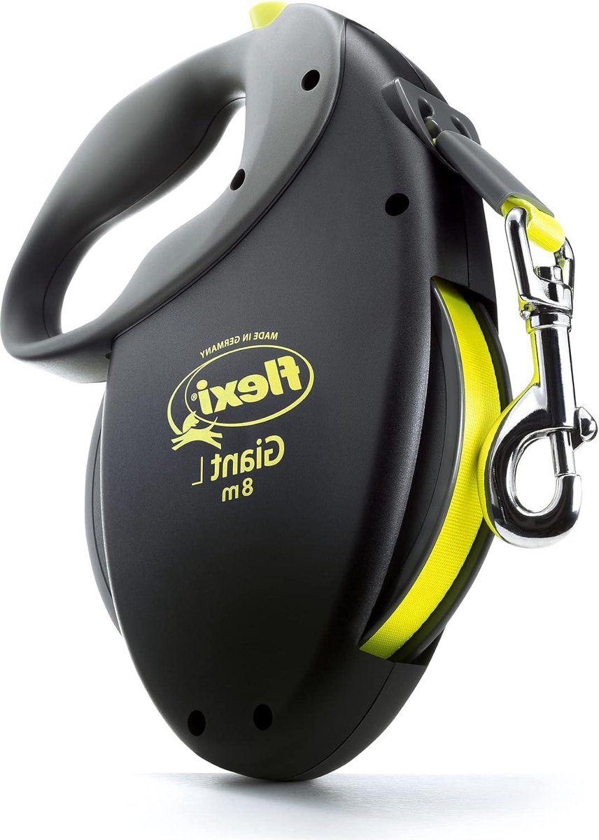 Rollijn Cord Giant Band - 8 meter - neon geel - Geschikt voor grote honden dog leash