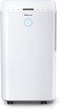 Witte Pro Breeze luchtontvochtiger met LED display en blauwe ring.