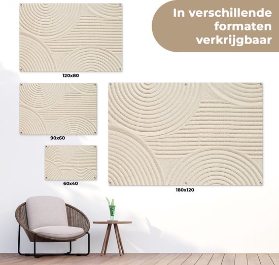 Affiche de jardin 120x80 cm - Décoration de jardin Motif - Abstrait - Wit - Affiche pour le jardin - Décoration extérieure - Peinture de jardin de clôture - Décoration murale en tissu de jardin - Décoration murale en tissu de balcon