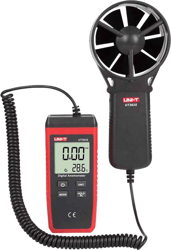 UNI-T UT363S professionele digitale anemometer windmeter voor windsnelheid en temperatuur met LCD display