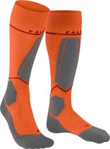 FALKE SK4 Advanced Compression Light heren skiing kniekousen - grijs (flash orange) - Maat: 39-41