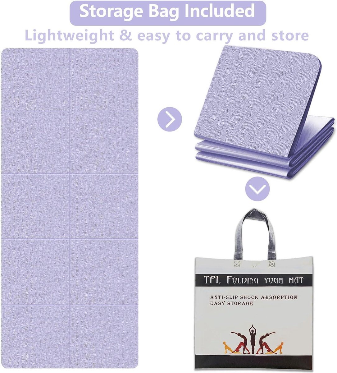 LeapBeast Tapis De Yoga Voyage – 183x61 Cm, 4 Ou 6 Mm, Pliable, Antidérapant, TPE Imperméable – Pèse 570 G (4 Mm) Ou 860 G (6 Mm)