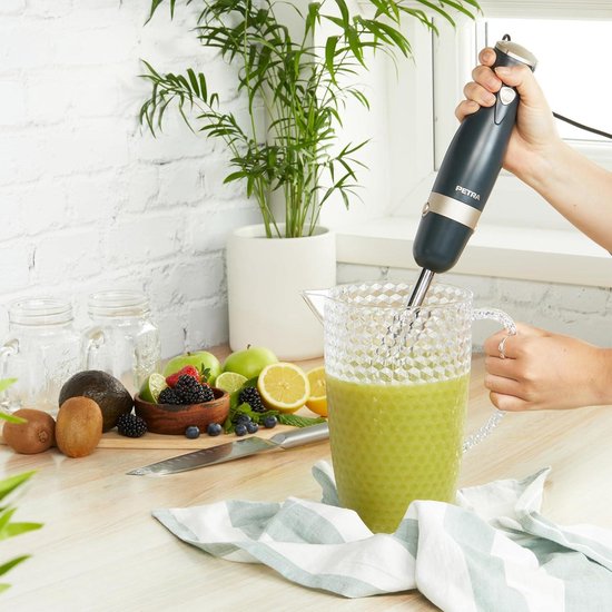 Hand Blender Stainless Steel Rod Blade Electric Stick Blender - 2 Speeds Detachable Compact Immersion Blender For Soups Smoothies - Baby Food 600 W Grey Gold — afbeelding 4