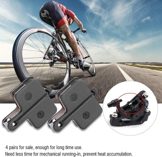 Plaquettes de frein de Vélo – 4 paires de plaquettes de frein à disque semi-métalliques en cuivre – Remplacement pour VTT et Vélos de course