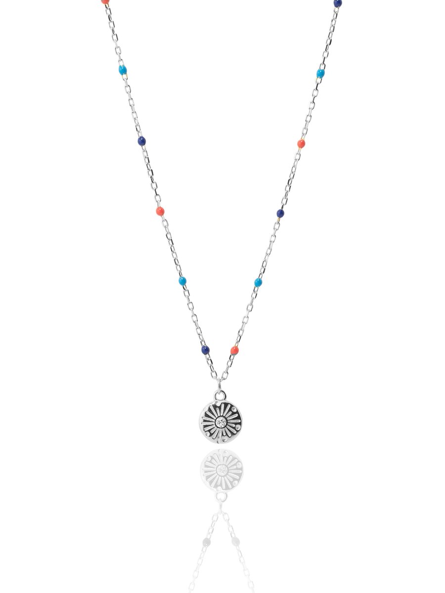 Multicolors ketting zilver