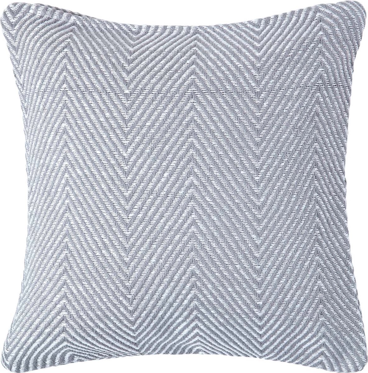 Homescapes Grijze Halden Katoenen Chevron Kussenhoes 45 x 45 cm Grijs