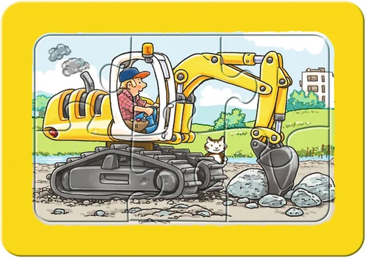 Ravensburger Graafmachine, tractor en kiepauto- My First puzzels -3x6 stukjes - kinderpuzzel — afbeelding 5
