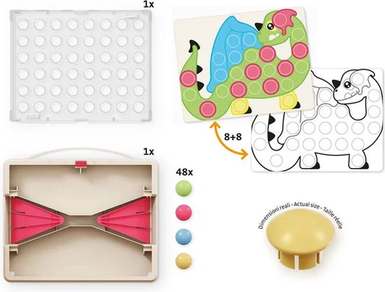 Quercetti Play Eco+ FantaColor Insteek Mozaïek Junior (58-Delig) van "Quercetti" — afbeelding 5