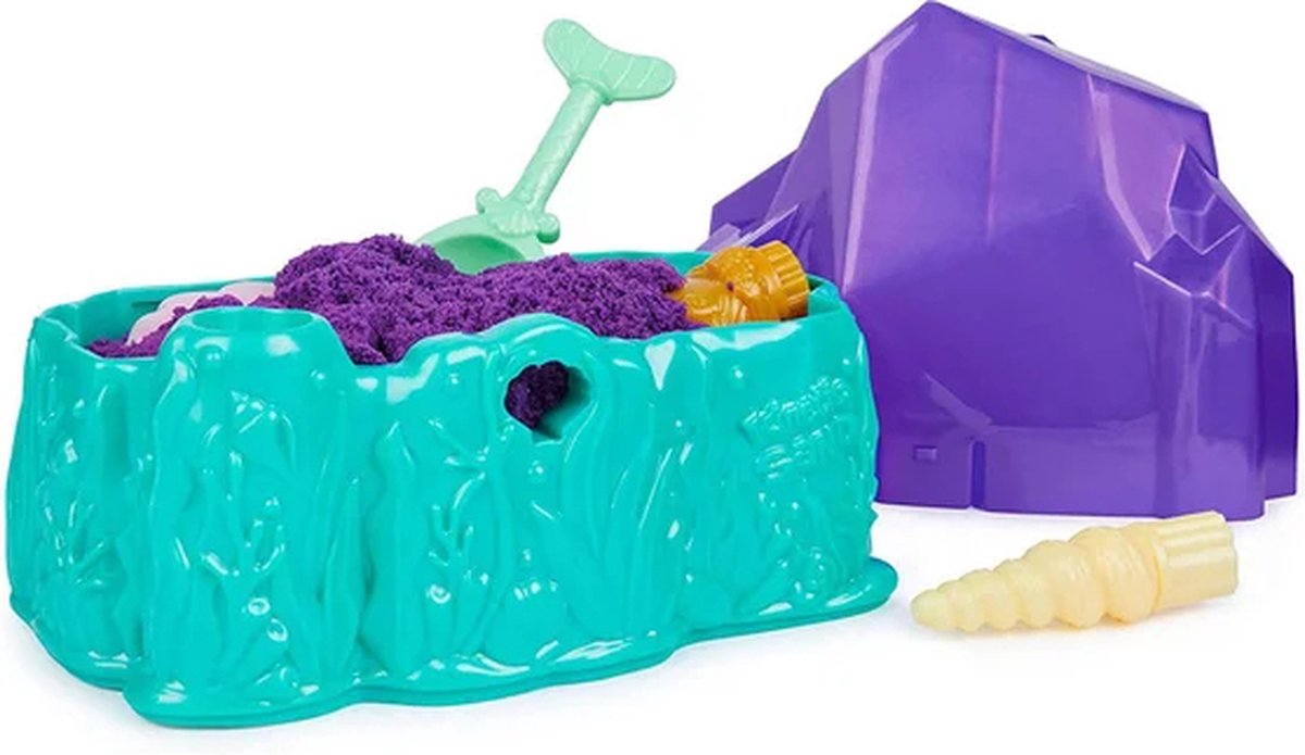 Kinetic Sand - Kristal Zeemeermin-speelset met 481 g goudkleurig glinsterend orig ineel kinetisch zandmet opbergbak en gereedschap - Sensoriche speelgoed — afbeelding 15