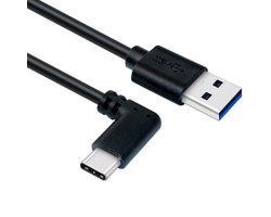 USB C naar USB A kabel | Laadsnelheid 5V / 3A / 15 watt | USB 3.2 gen 1 | 5 Gb/s | Male to male | Zwart | 2 meter | Allteq