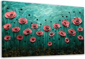 Bloemen wanddecoratie - Natuur wanddecoratie - Canvas schilderij Bladeren - Landelijke schilderijen - Canvas schilderijen - Slaapkamer muurdecoratie canvas 60x40 cm
