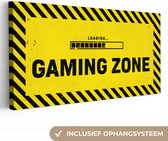 Tableau Peinture Gaming - Jeu - Zwart - Jaune - 80x40 cm - Décoration murale