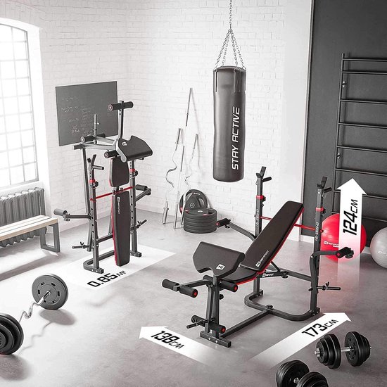 SPORTINATOR Verstelbare fitnessbank Halterbank grijs SPORTINATOR Verstelbare fitnessbank Halterbank grijs