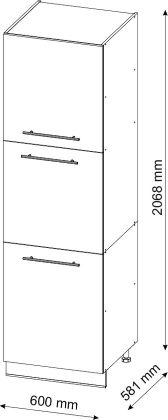 Vicco Armoire de transformation pour Fame- Line, Wit Brillant/ Wit, 60 cm