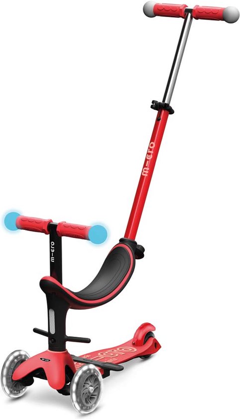 Micro micro mini2grow deluxe magic LED | step / scooter in de kleur rood voor kinderen vanaf 12 maanden | max 50 kg