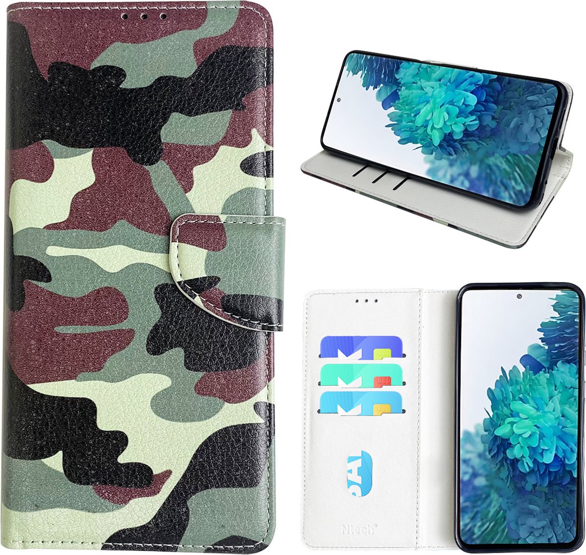 Hoesje geschikt voor Samsung Galaxy S20 FE 5G Bookcase met camouflage print