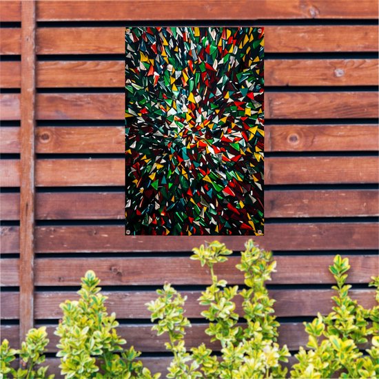Vormen posters - Abstracte kunst tuinposter - Tuinposter Moderne kunst - Wanddecoratie buiten - Tuinaccessoires - Tuin decoratie tuinposter 60x90 cm