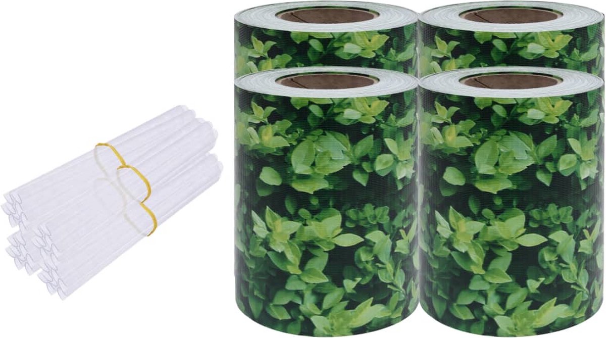 Bol.com vidaXL - Tuinschermen - 4 - st - 35x0,19 - m - PVC - groen aanbieding
