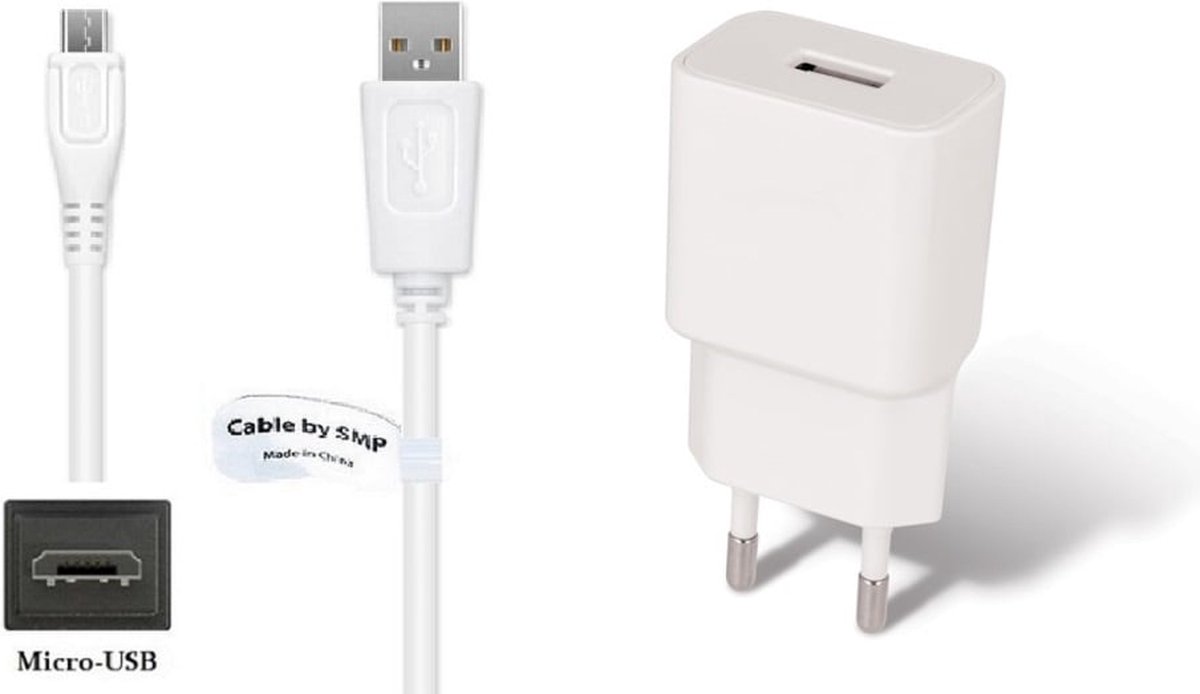 OneOne 2A lader + 0,9m standaard Micro USB kabel. Universele oplader adapter past op Kobo (Rakuten) eReader Mini, ARC 7, ARC 7HD, ARC 10HD, Aura 1, Aura HD, Aura H2O, Aura One (Niet voor Kobo model Wifi)