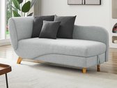 Canapé convertible en tissu gris clair avec rangements - Coin gauche - PENELOPE L 160 cm x H 81 cm x P 80 cm