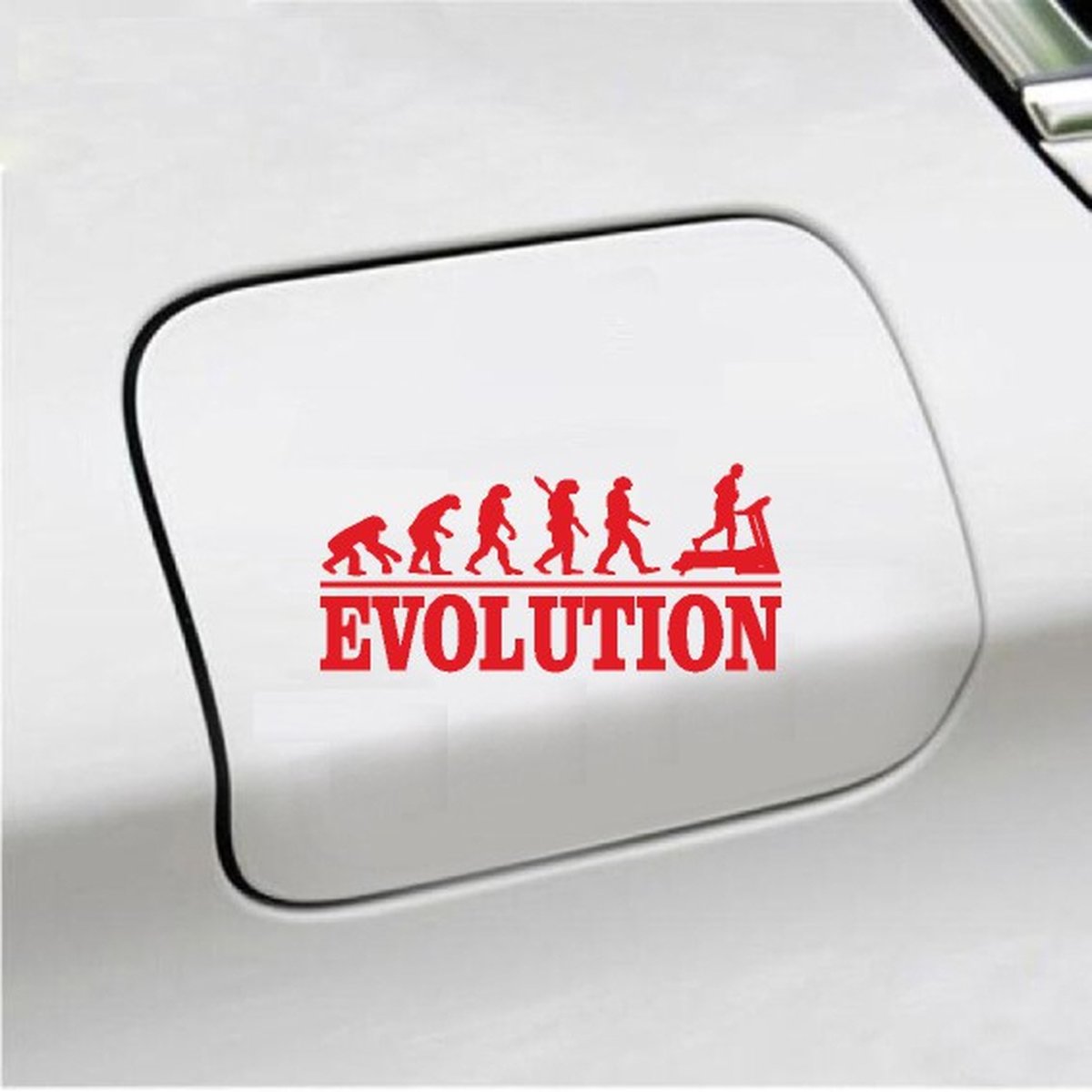 Bumpersticker - Evolution Hardlopen - 20x9.3 - Rood