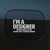 Autocollant pour pare-chocs - Je suis designer - 10x17 - Grijs clair