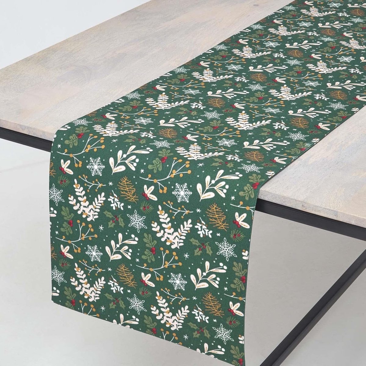 Homescapes Kersttafelloper Kerstbos, groen, 35 x 180 cm