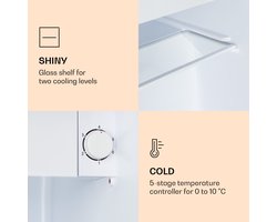 Klarstein CoolArt koel-vriescombinatie - Koelkast met 2 koelstanden, designfront, 5-traps thermostaat, 0 tot 10 °C, inhoud: 45 liter, motief: Stadsgezicht